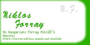 miklos forray business card